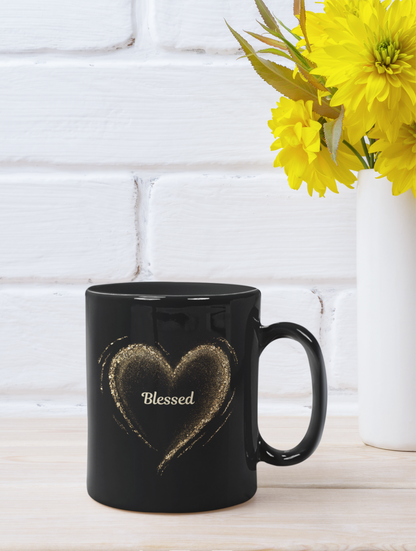 Blessed Black Mug, (11oz)