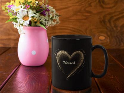 Blessed Black Mug, (11oz)