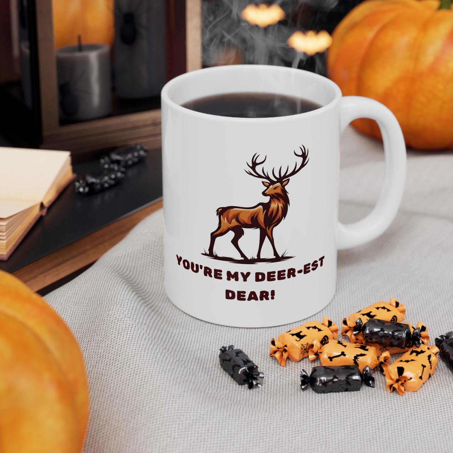 Funny You're My Deer-est Dear White Mug, (11oz)