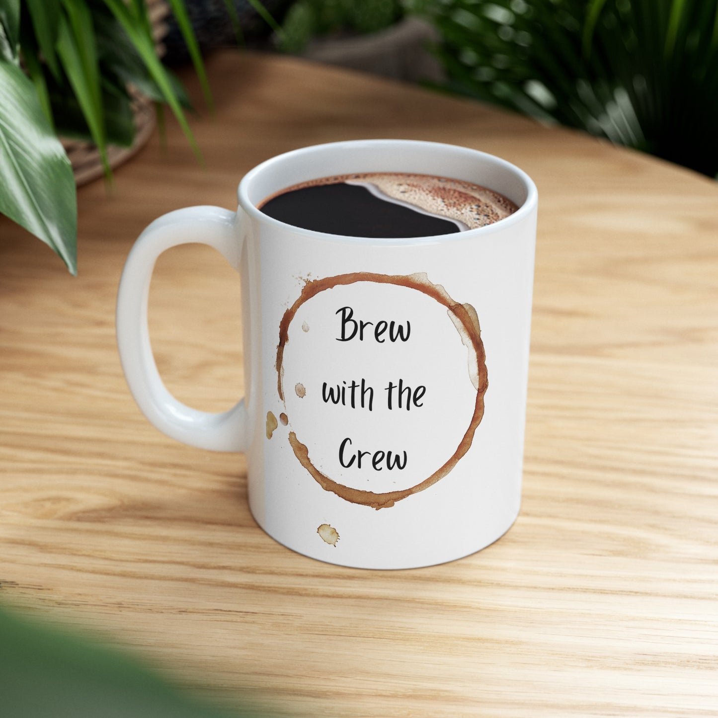 Brew With The Crew White Mug, (11oz)