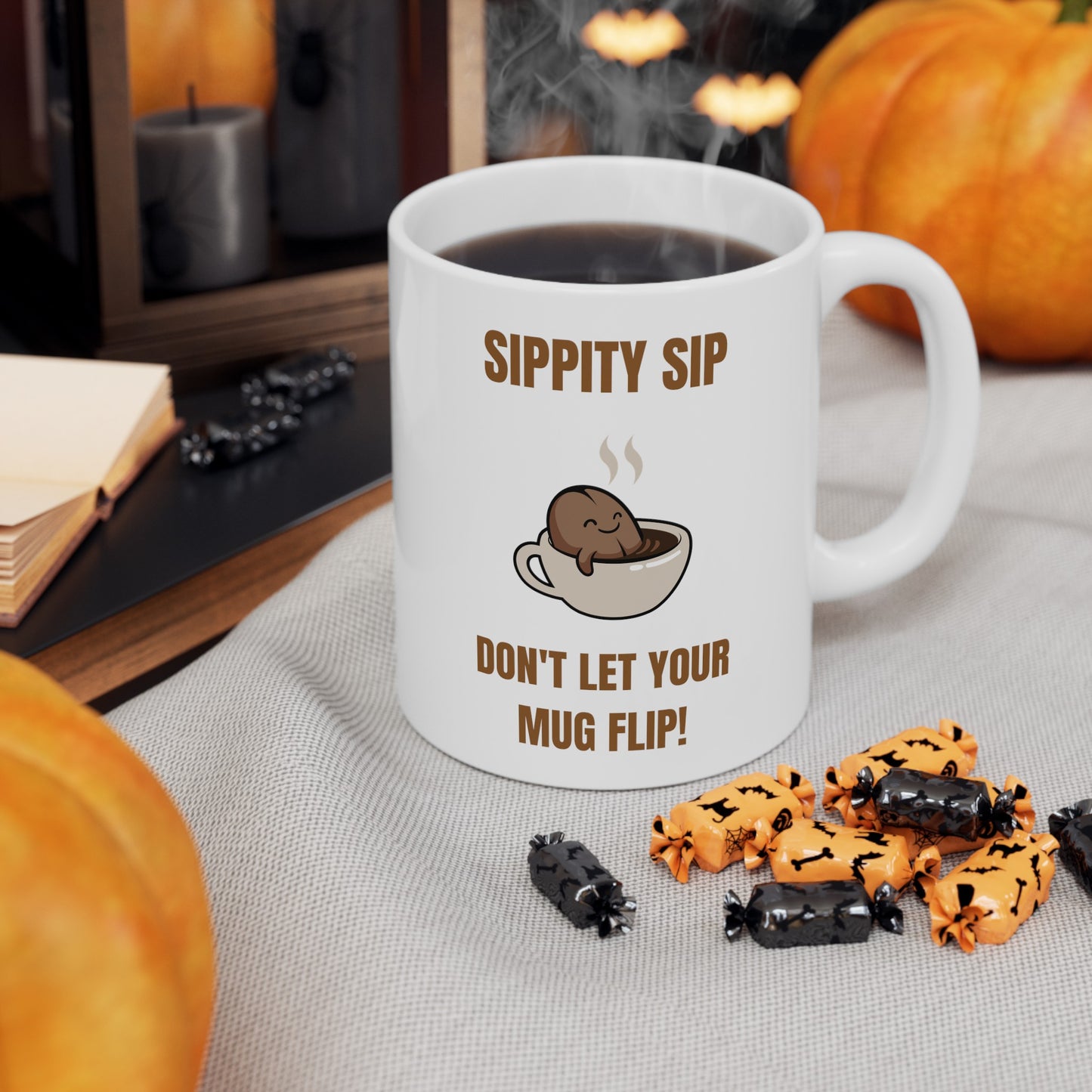 Funny Sippity Sip White Mug, (11oz)