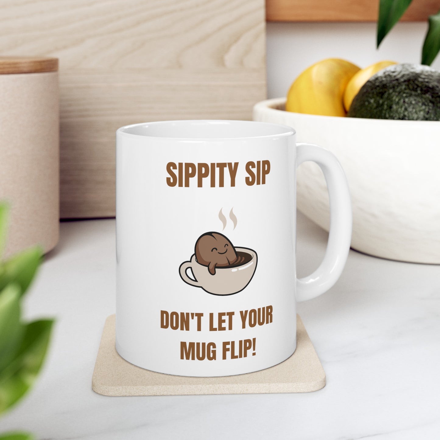 Funny Sippity Sip White Mug, (11oz)