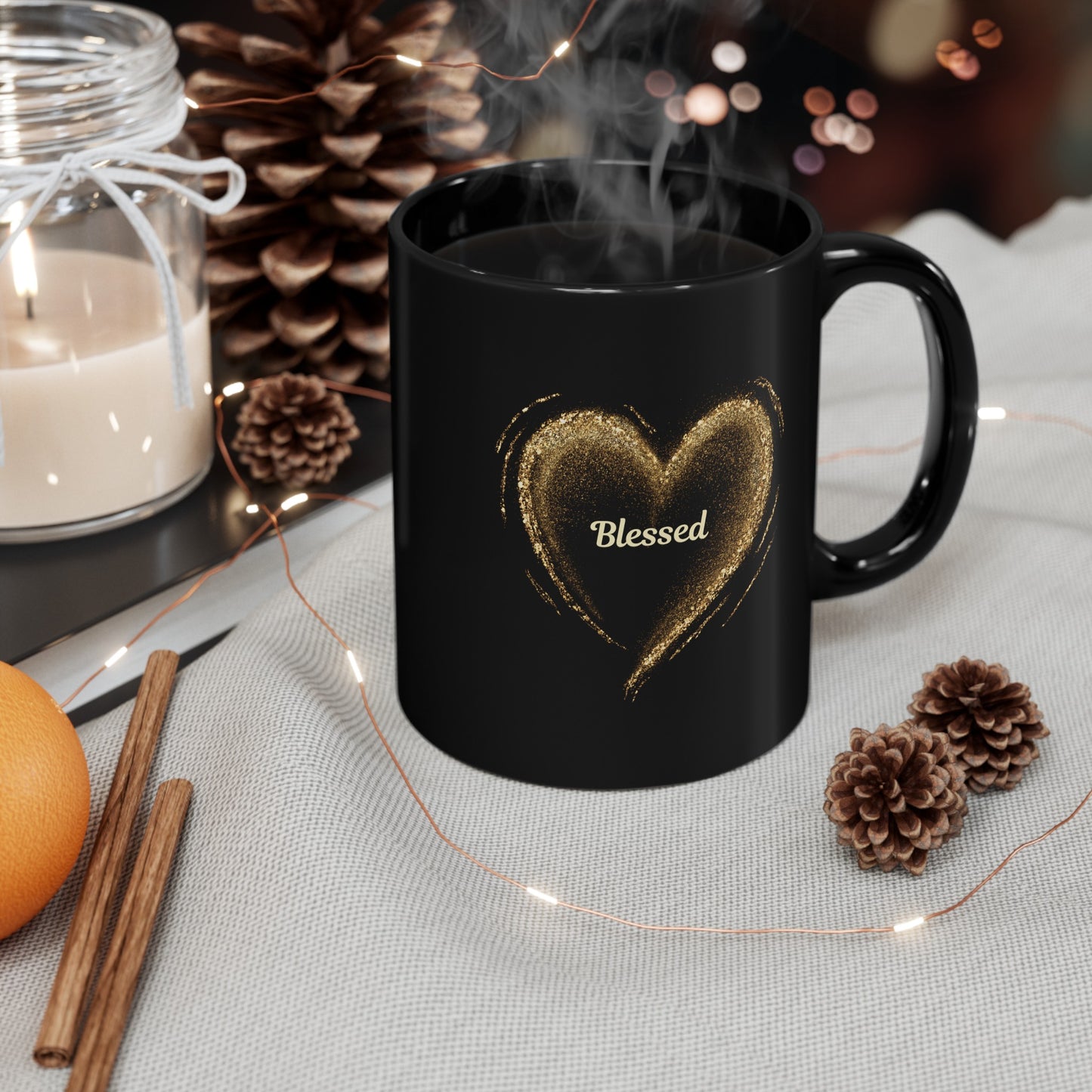 Blessed Black Mug, (11oz)