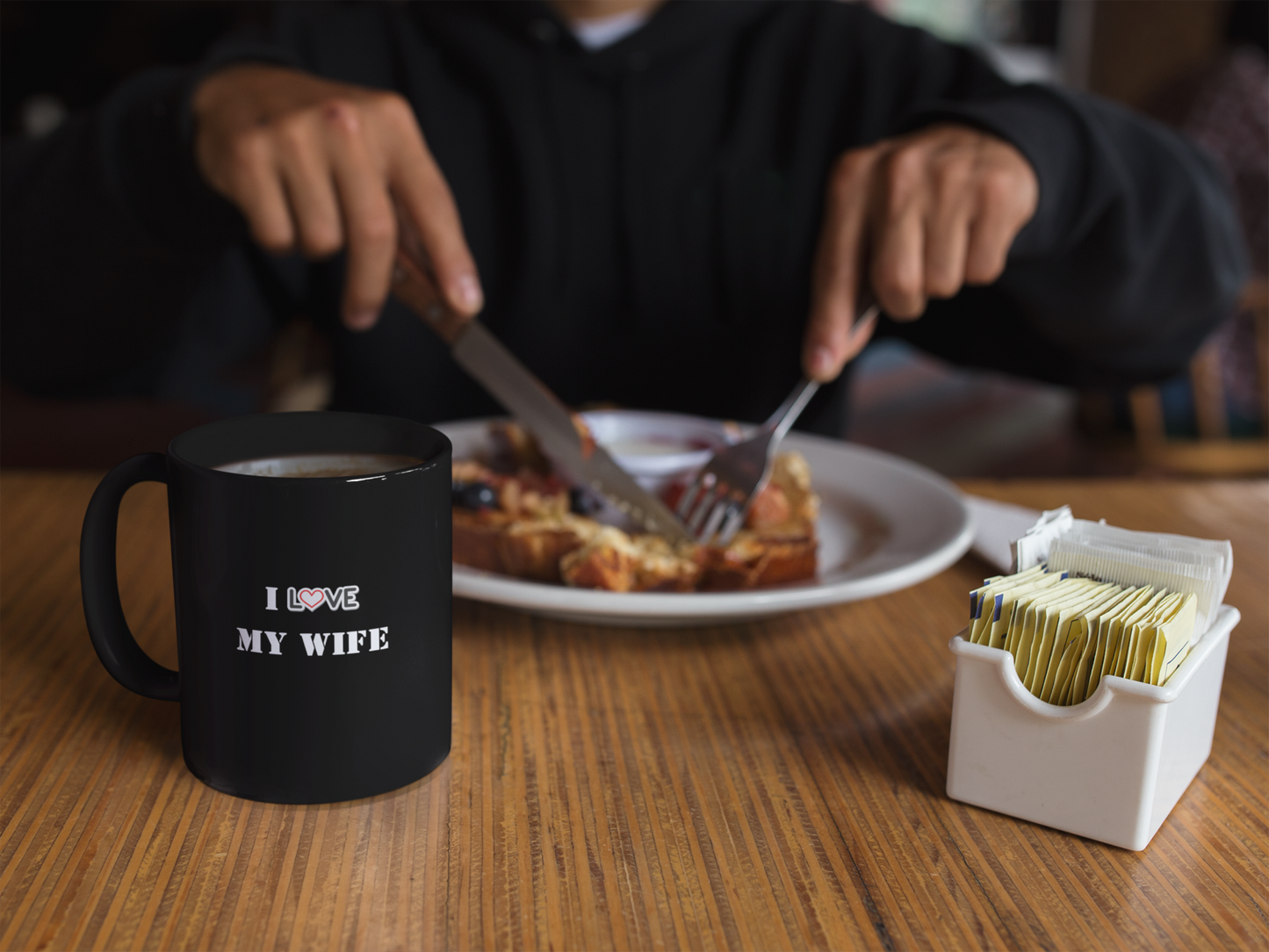 I Love My Wife Black Mug, (11oz)