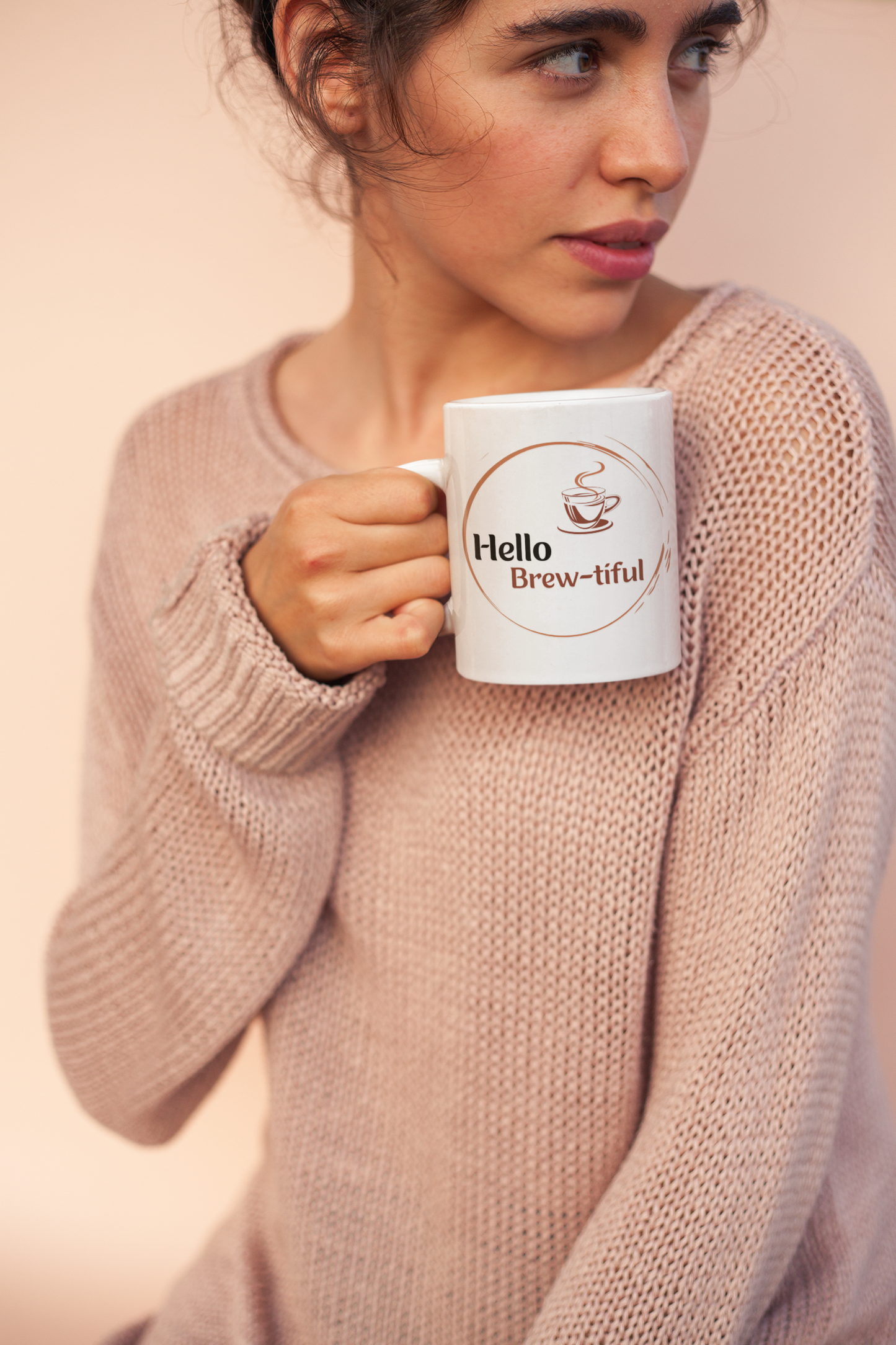 Funny Hello Brew-tiful White Mug, (11oz)