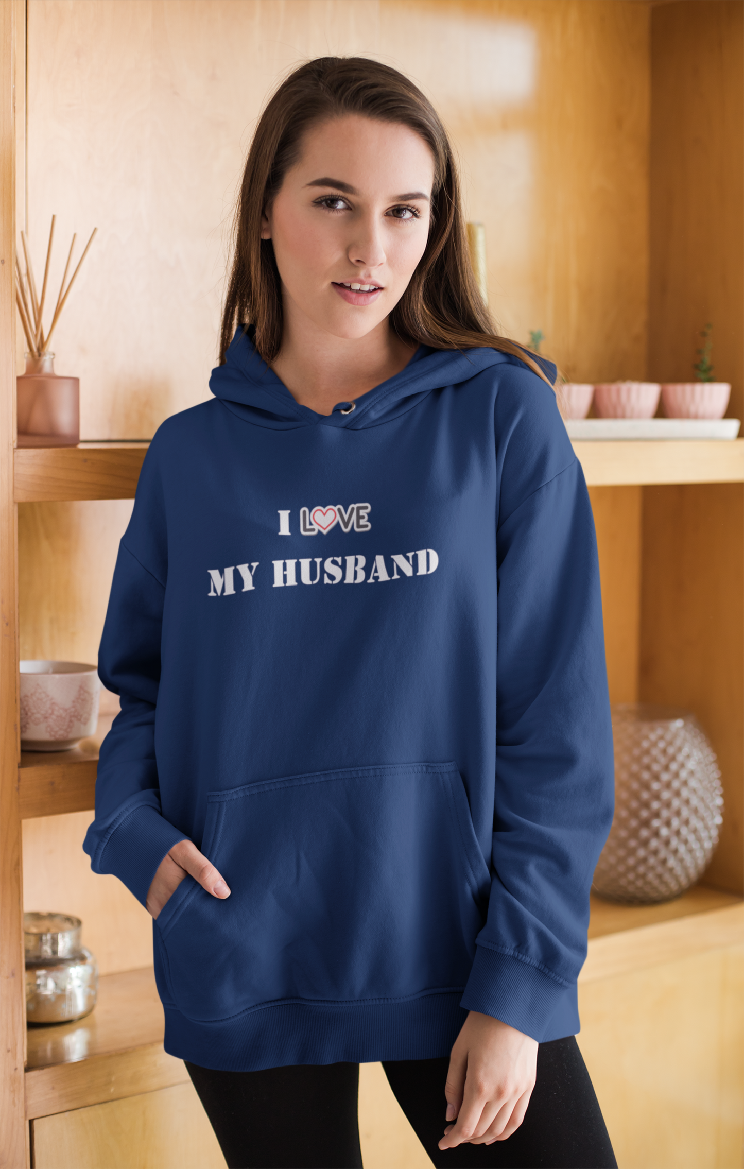 I Love My Husband Women's Heavy Blend™ Hooded Sweatshirt