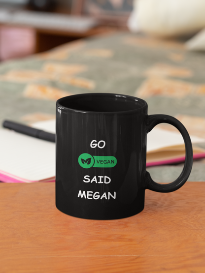 Go Vegan Black Mug, (11oz)