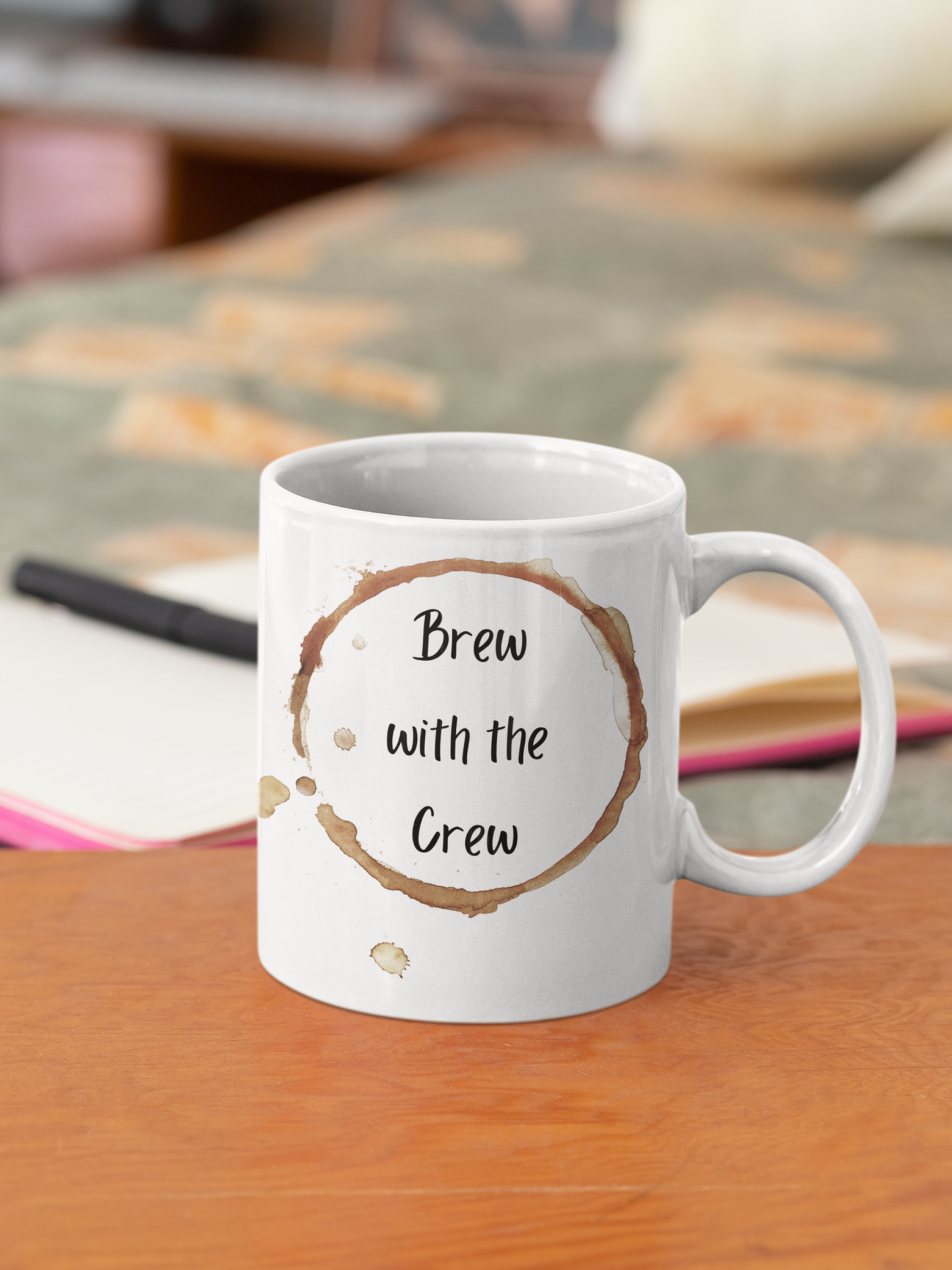 Brew With The Crew White Mug, (11oz)