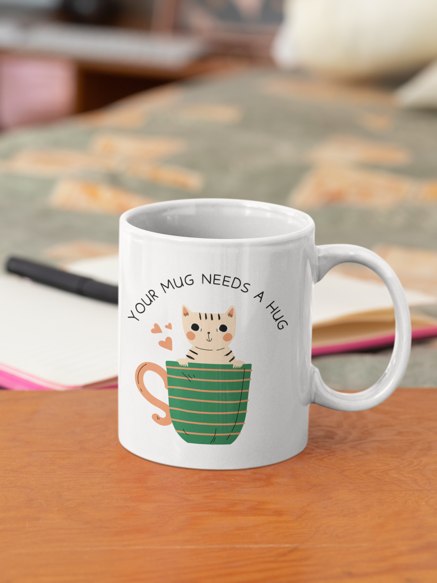 Your Mug Needs A Hug White Mug, (11oz)