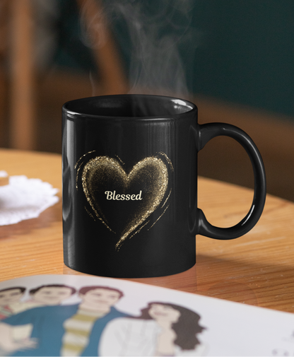 Blessed Black Mug, (11oz)