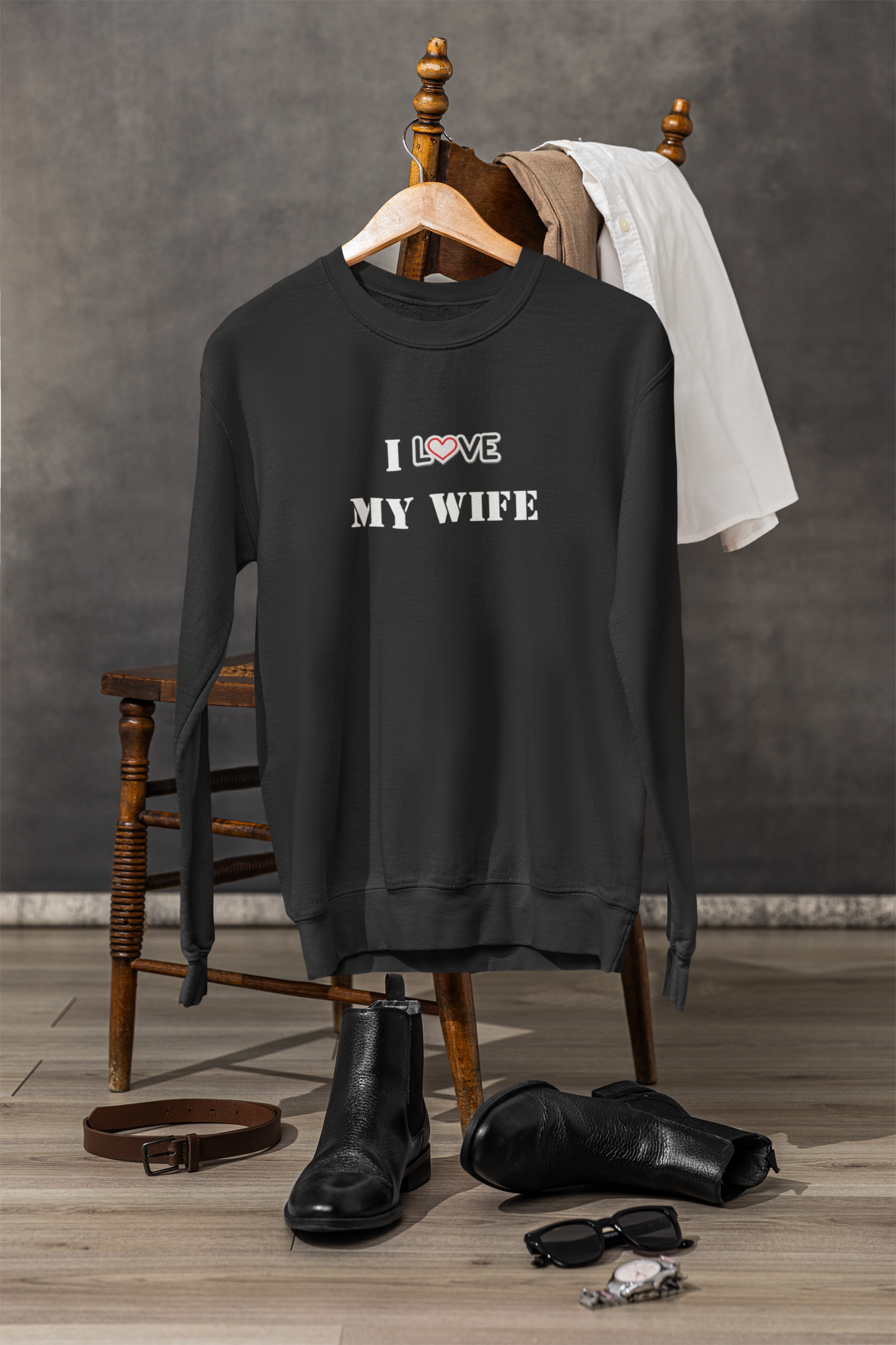 I Love My Wife Heavy Blend™ Crewneck Sweatshirt