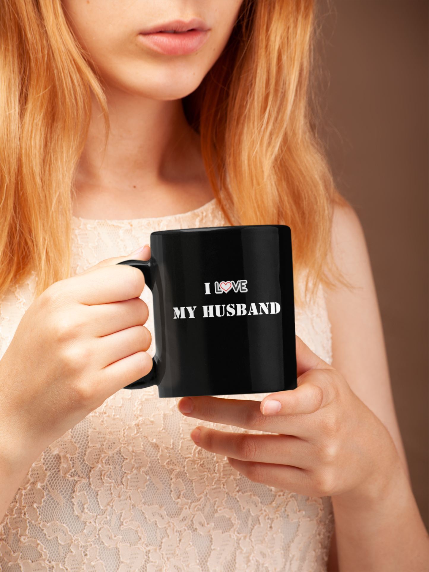 I Love My Husband Black Mug, (11oz)