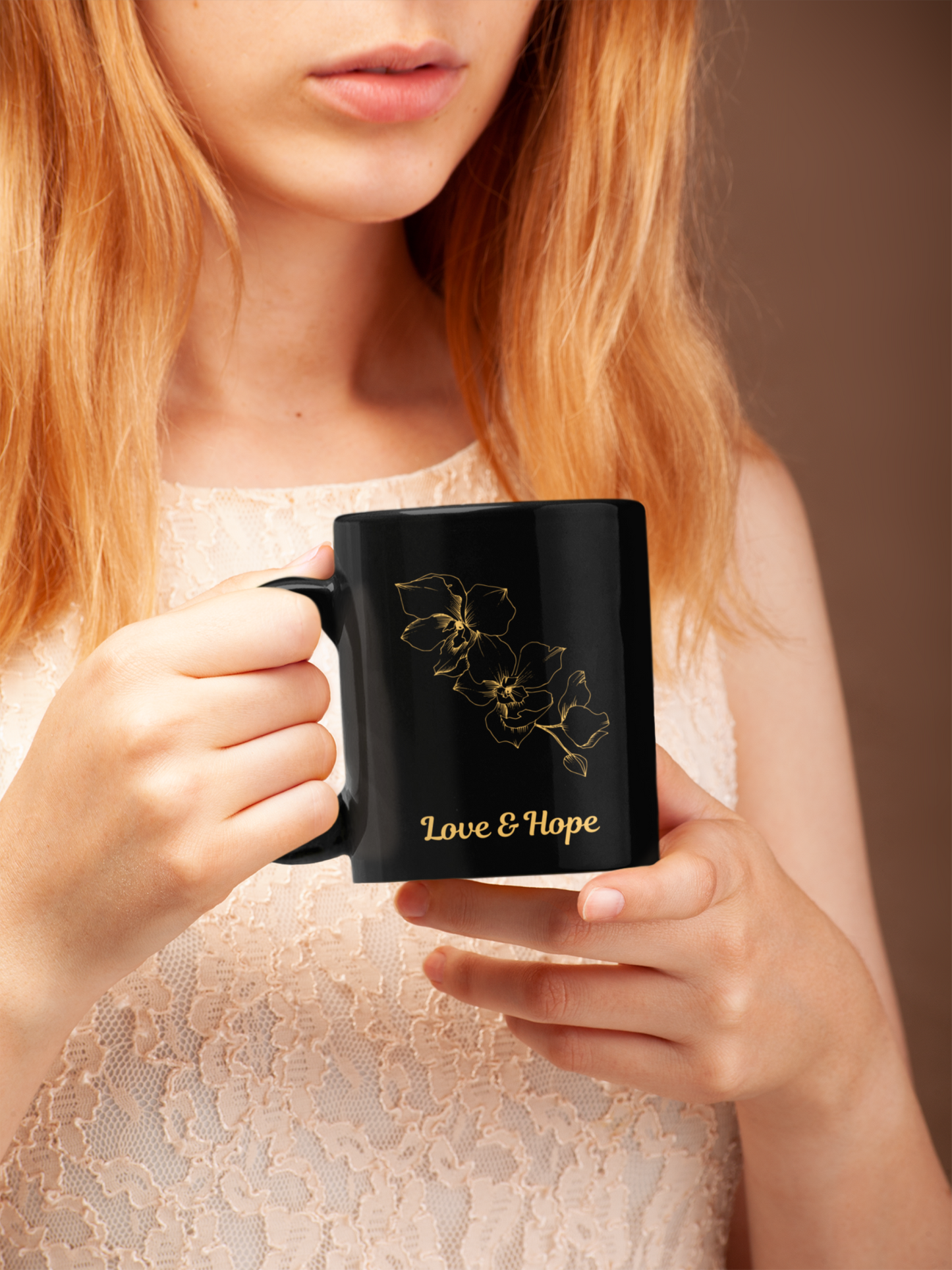 Love & Hope (2) Black Mug, (11oz)