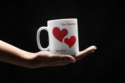 Two Hearts One Soul White Mug, (11oz)