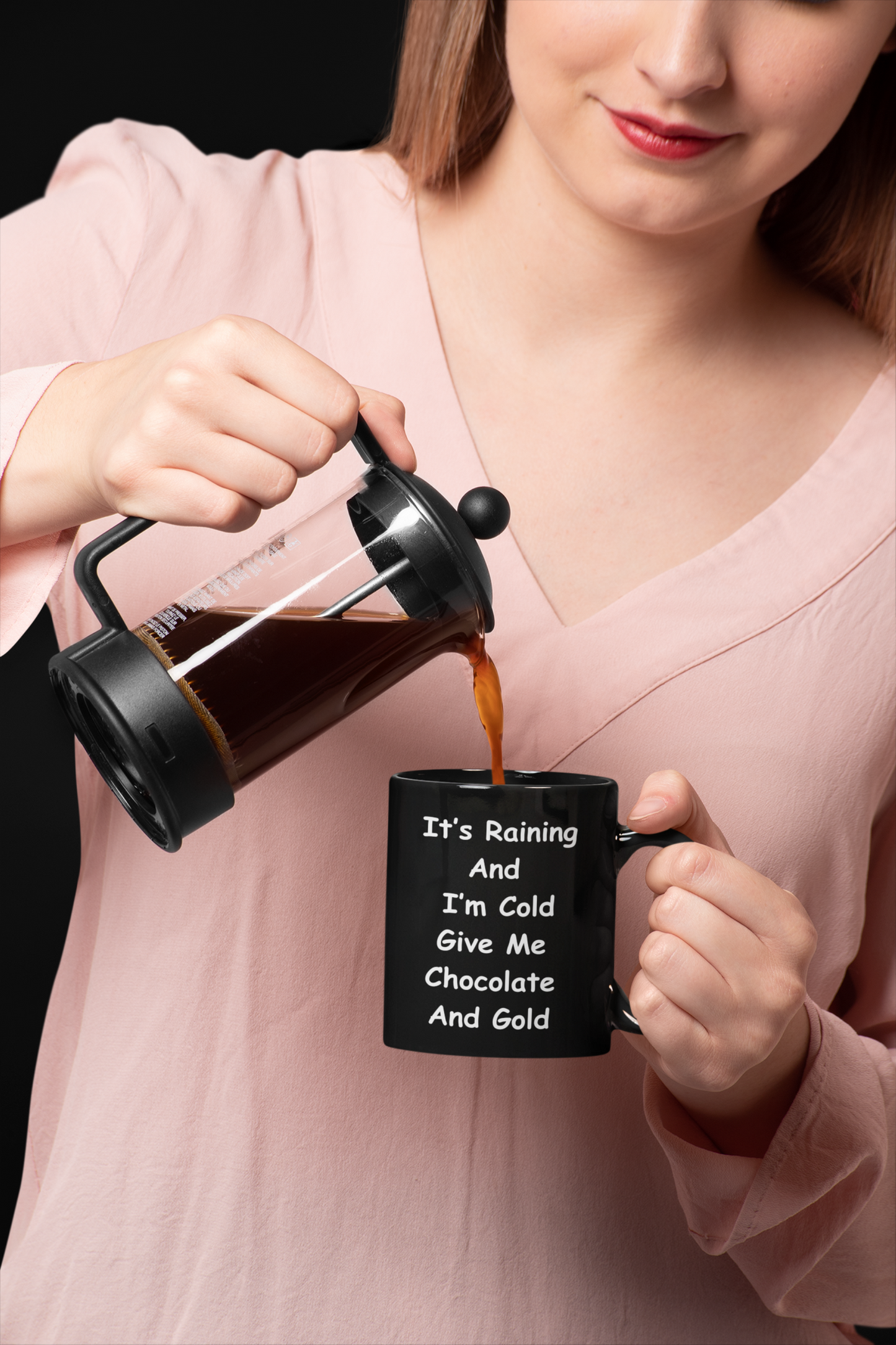 It's Raining And I'm Cold Black Mug, (11oz)