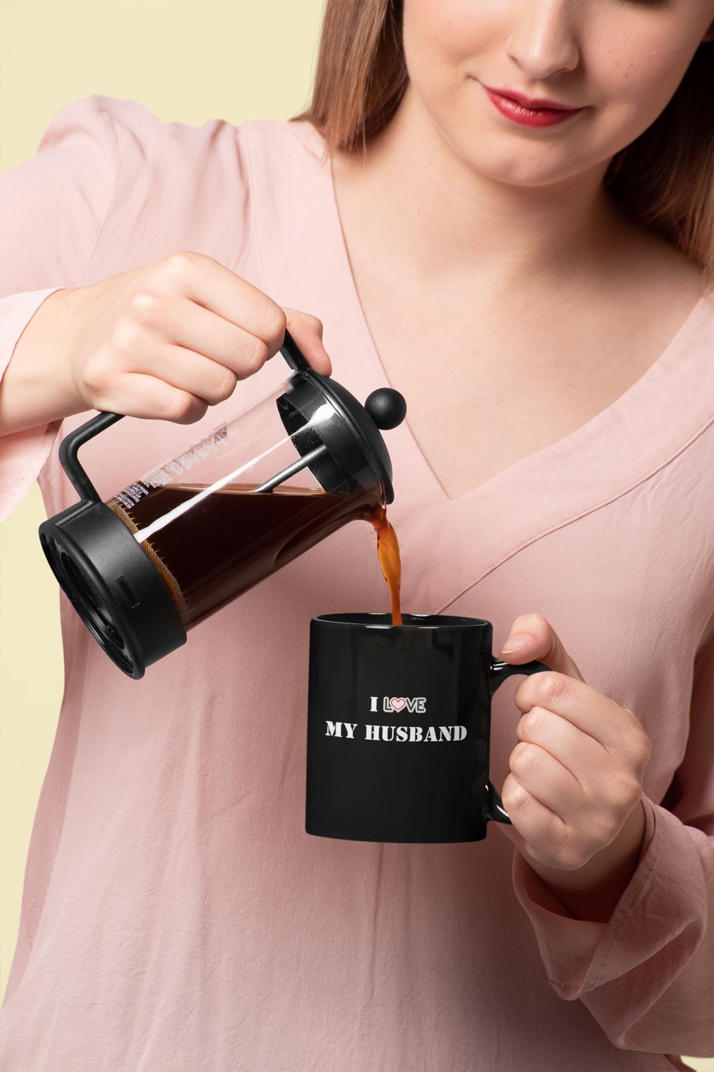 I Love My Husband Black Mug, (11oz)