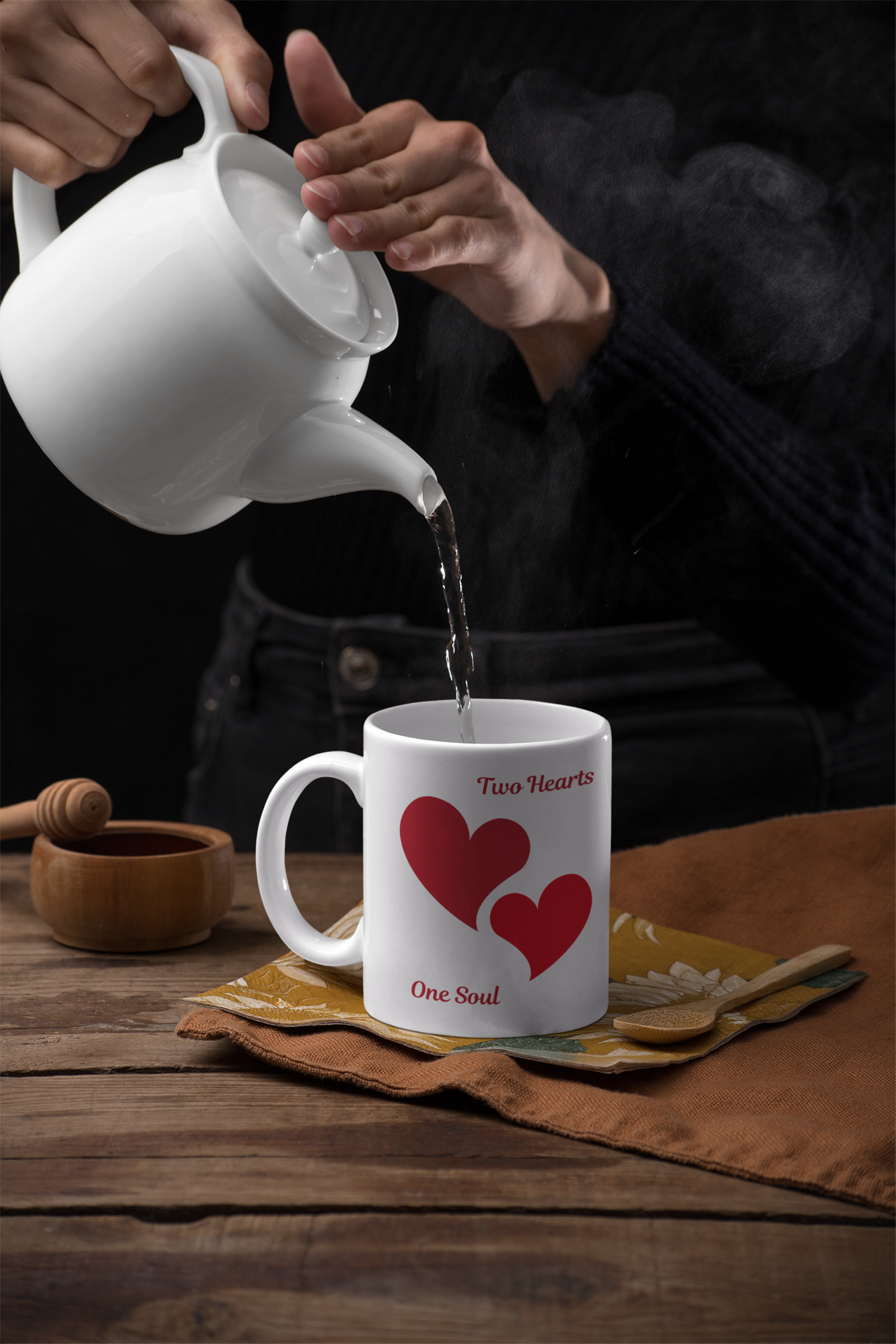 Two Hearts One Soul White Mug, (11oz)