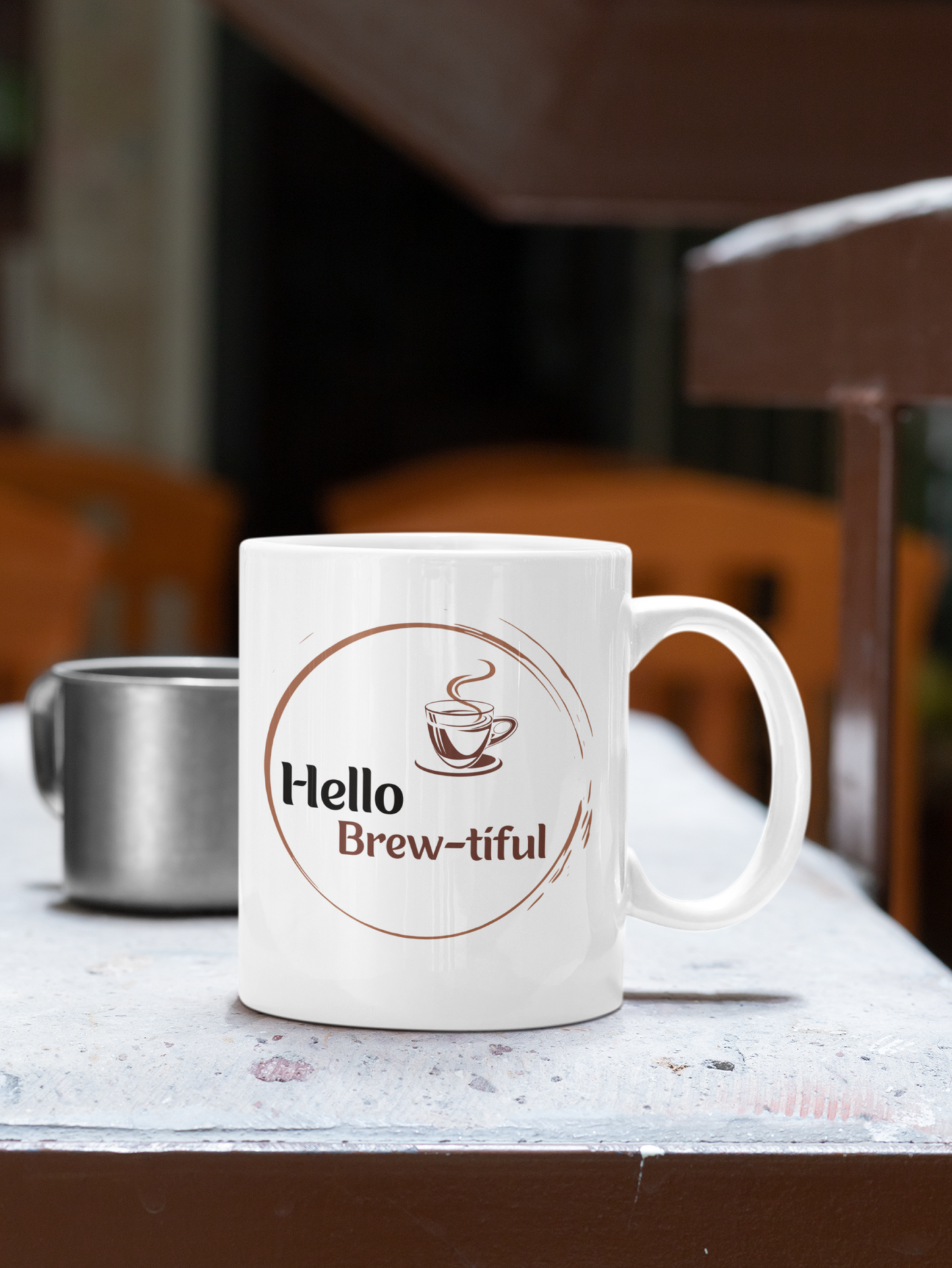 Funny Hello Brew-tiful White Mug, (11oz)