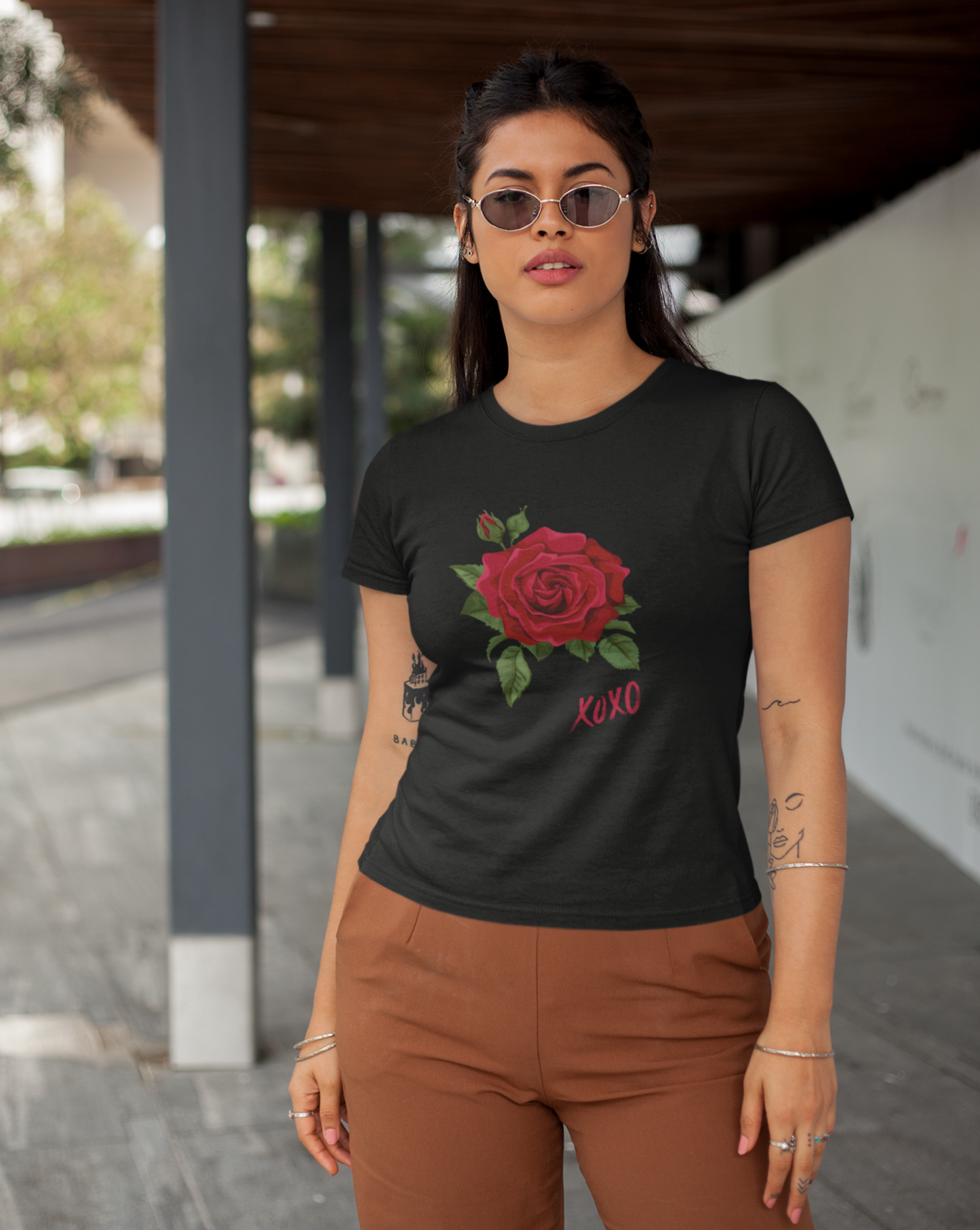 Rose XOXO Women's Heavy Cotton Tee