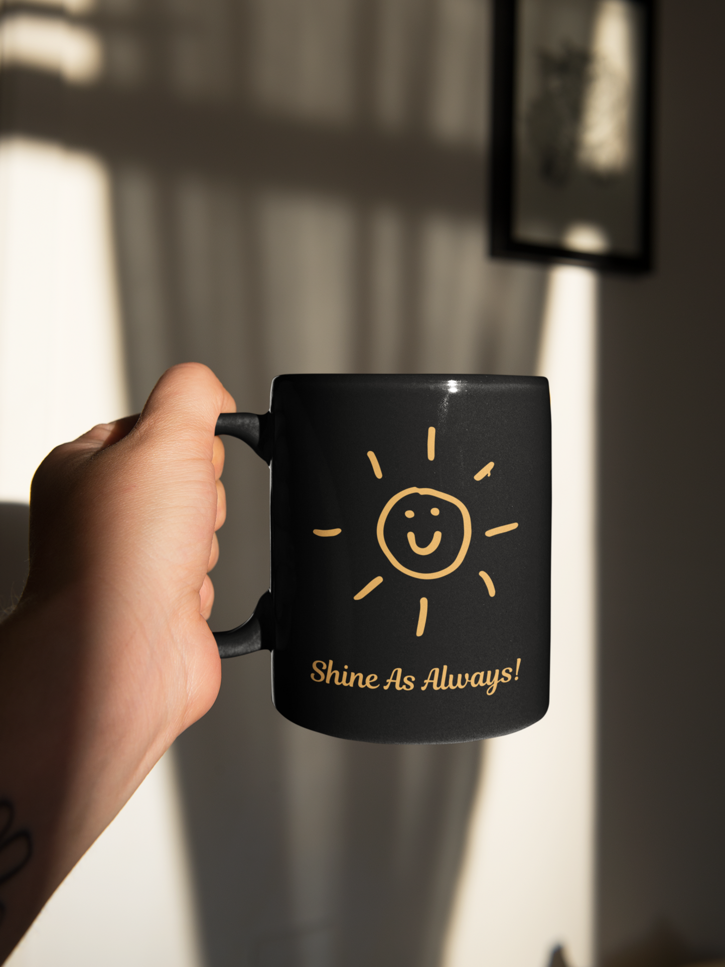 Shine As Always Black Mug, (11oz)