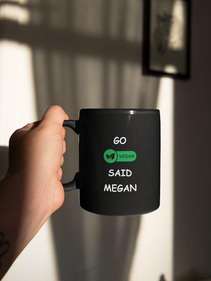 Go Vegan Black Mug, (11oz)