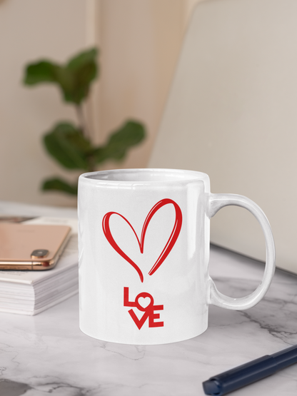 Love White Mug, (11oz)