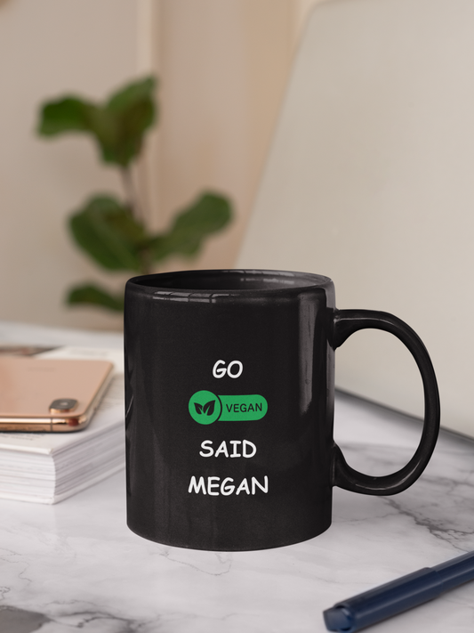 Go Vegan Black Mug, (11oz)