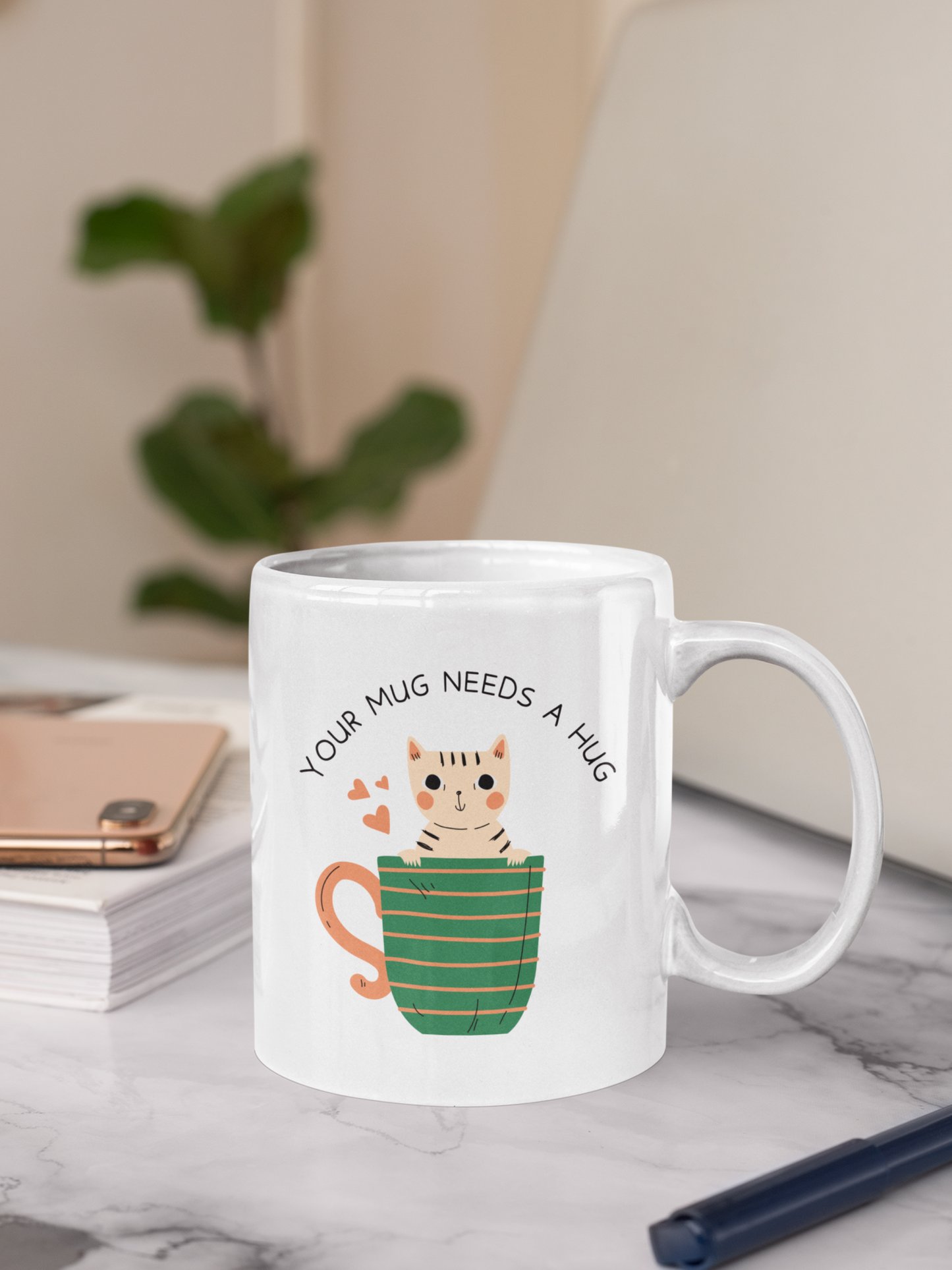 Your Mug Needs A Hug White Mug, (11oz)