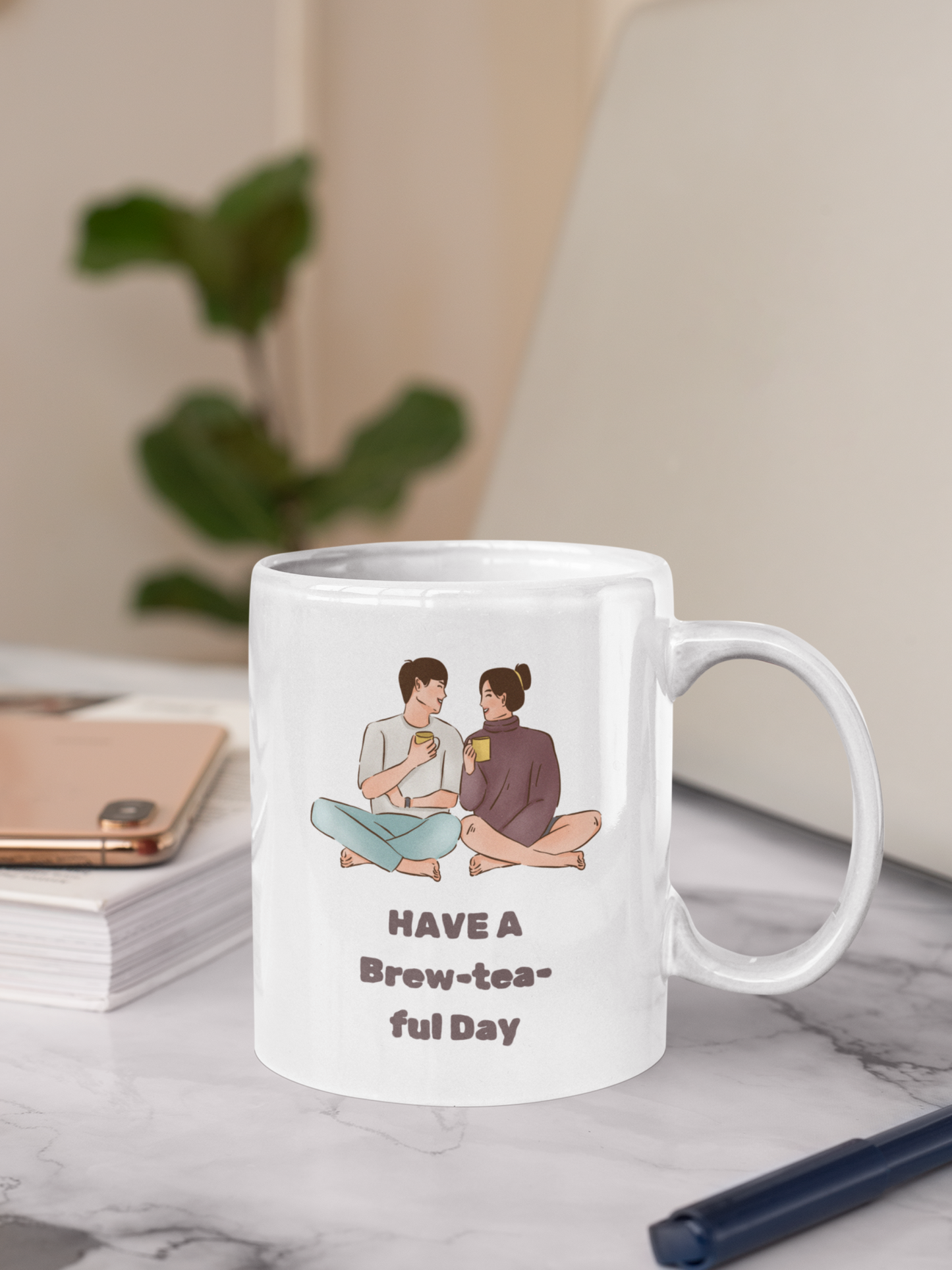 Funny Have A Brew-tea-ful Day White Mug, (11oz)