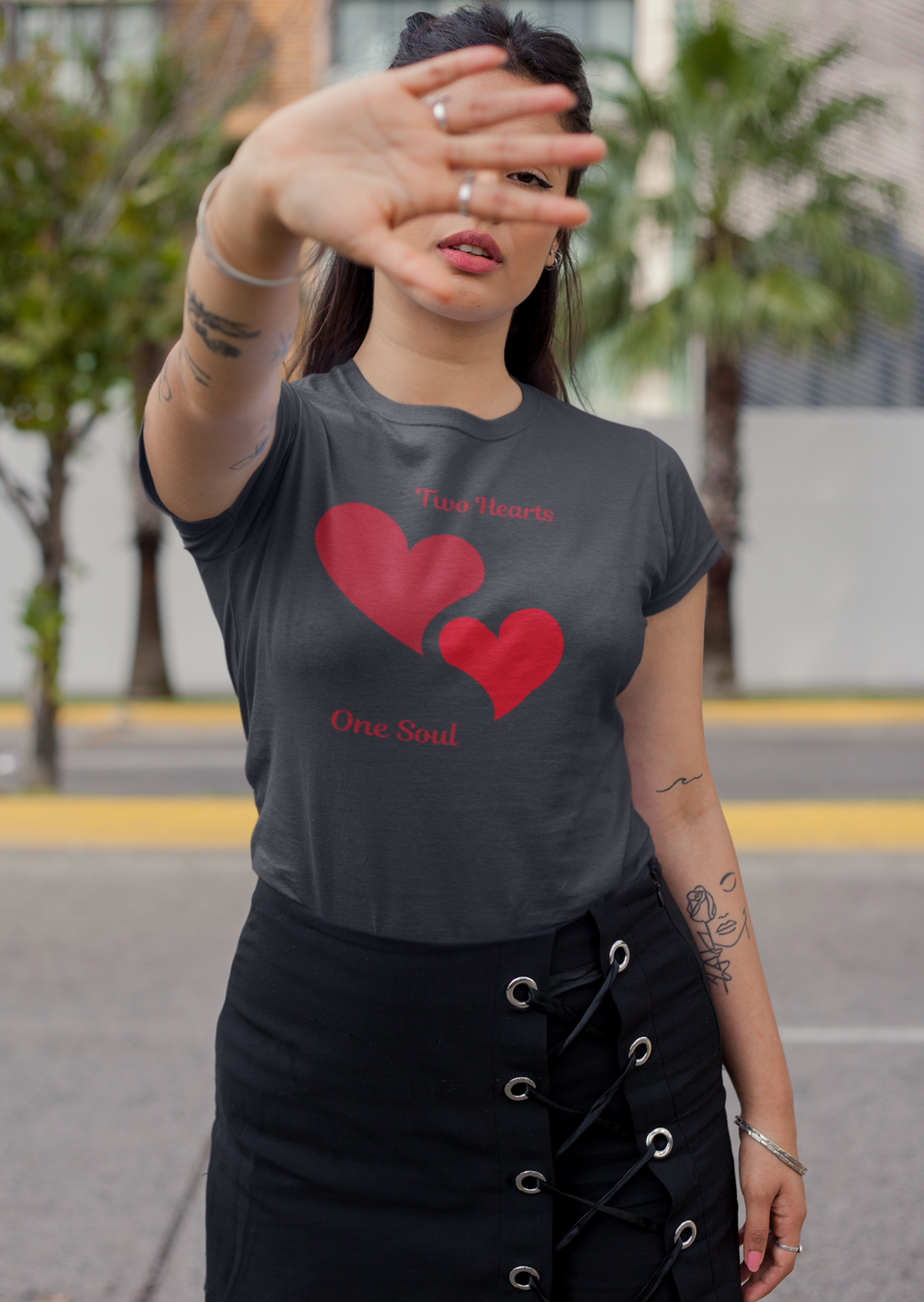 Two Hearts One Soul Women's Heavy Cotton Tee