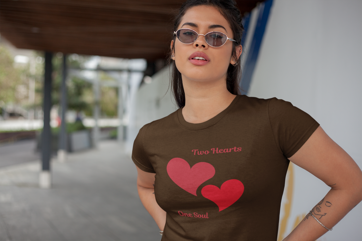 Two Hearts One Soul Women's Heavy Cotton Tee